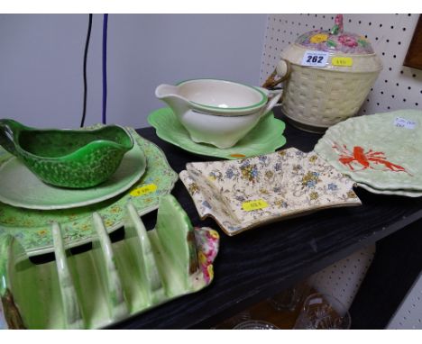 Parcel of Carltonware, Royal Winton etc, Green Leaf and similar porcelain