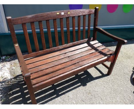 Wooden slatted garden bench