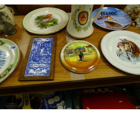 Royal Worcester Palissy display plates, Doulton 'Bill Sykes' plate, Bass & Pale Ale Beswick jug and similar items