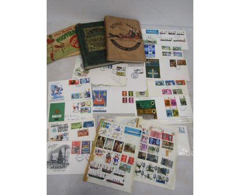 2 stamp albums- dated 1894 inc Britain, Germany- around the world, book of British stamps, few first day covers and a Chix fo