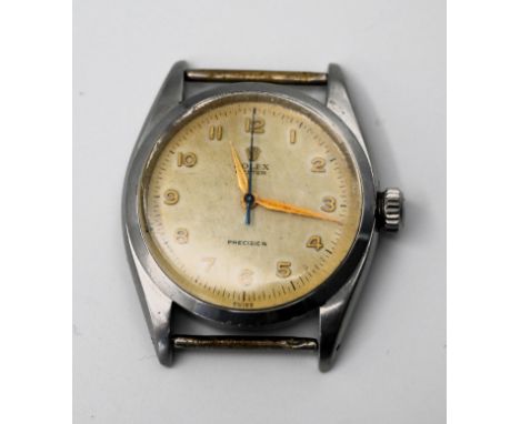 Rolex gentleman's stainless steel Oyster Perpetual Precision 'Bubble Back' automatic wrist watch, ref. 121796, circa 1941 to 