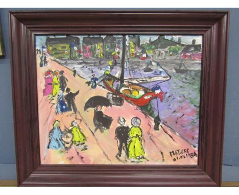 After Henri Matisse oil on canvas of a promenade scene&nbsp; 74x60cm