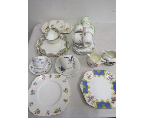 Vintage china sandwich plates/cup &amp; saucers inc Peter Scott, Colclough etc&nbsp;