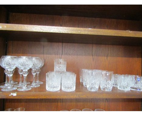 Part suite crystal glasses Edinburgh Crystal? comprising 8 wine glasses, 7 lg scotch, 6 tumblers, 4 small scotch