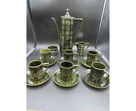 Portmeirion Cypress coffee set for 6- good condition