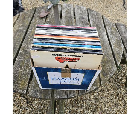 Box of vinyl albums all pictured Genesis Michael Jackson Hawkwind etc