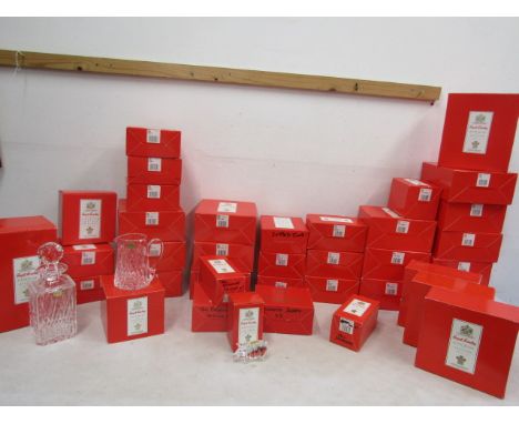 Royal Brierley crystal 'York' pattern glasses suite comprising Square Decanter ,20 oz jug, 12 flutes, 6 tall tumblers, 6 smal