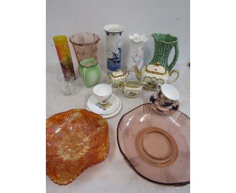 Assorted glass and china inc Sylvac, Sadler, Carnival glass etc etc&nbsp;