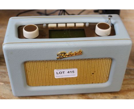 A light blue Roberts Revival Uno radio
