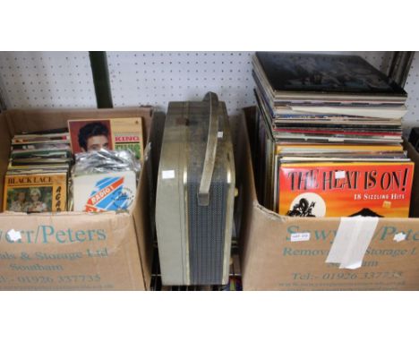 A huge selection of LP's, 45rpms &amp; a record player