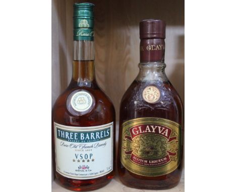 Three Barrels brandy, together with a Glayva Scotch liqueur (2)&nbsp;(sold as seen)