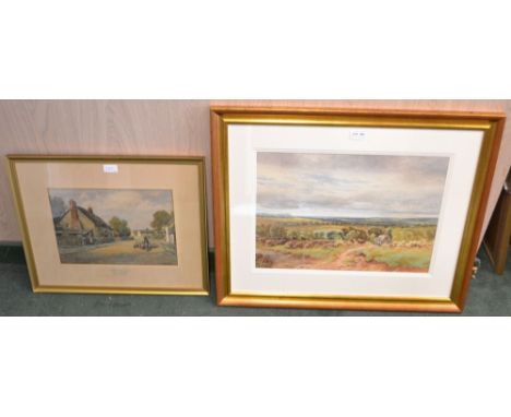 James W. Miliken (ex. 1887-1930) "Afternoon Light, Burton Cheshire", Watercolour, signed and titled, 24cm x 34.5cm, and simil