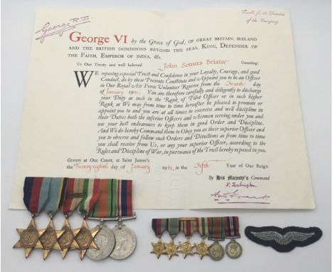 A WW2 R.A.F. Air Crew Europe medal group and associated items, awarded to 89602 Flt Lt John Somers Brister. To include: the 1