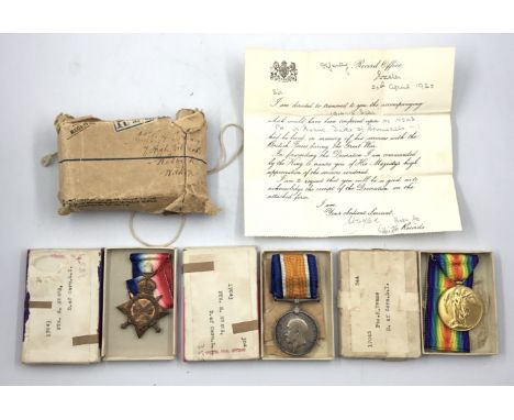 A WW1 casualty trio, awarded to 17043 Pte Harry Evans of the Duke of Cornwall Light Infantry. To include: the 1915 Star, Brit