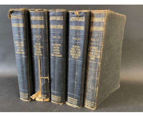 Automobile Engineering Volumes 1-5 by the American Technical Society, 1919.