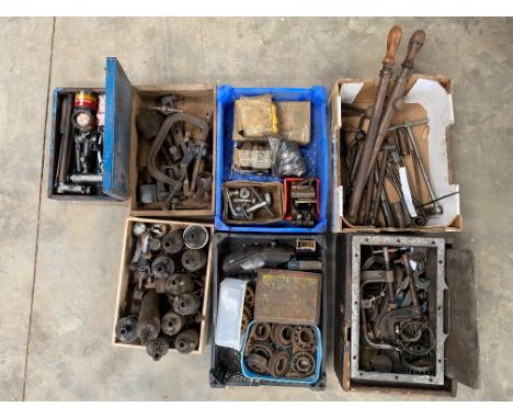 An autojumbler's lot of various parts including coils, workshop tools etc. 