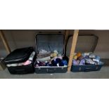 3 Large cases of Knitting wool etc