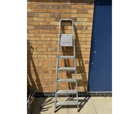 A set of aluminium step ladders
