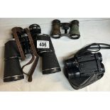 A pair of boots 10 x 50 binoculars, Vintage opera glasses & 1 other