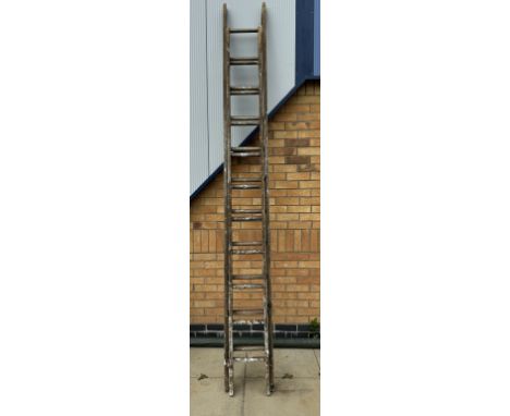A large wooden step ladder