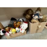 A large lot of soft toys including Womble