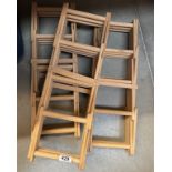 3 Folding wooden bottle stands
