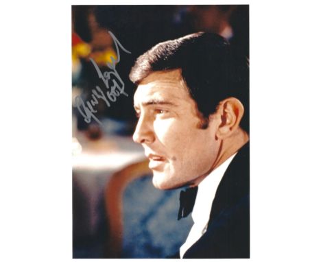 George Lazenby James Bond On Her Majesty's Secret Service signed 10x8 inch colour photo. Australian retired actor. Lazenby be
