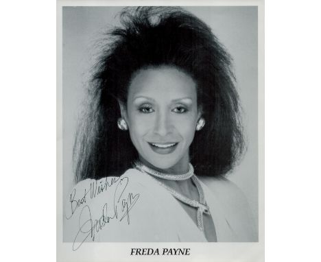 Freda Payne signed promo. black and white photo 10x8 Inch. Is an American singer and actress. Payne is best known for her car