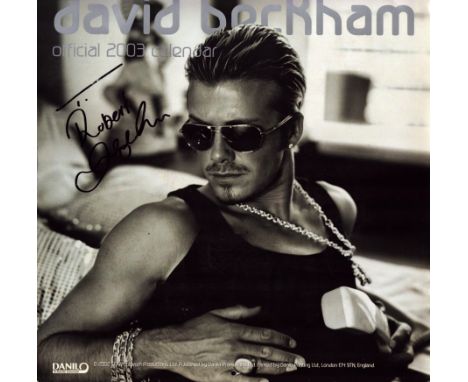 David Beckham signed Official 2003 Calendar. DEDICATED. Good condition. All autographs come with a Certificate of Authenticit