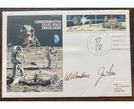 HASP10c NASA Space programme Signed A. M. Worden J B Irwin NASA astronauts. Historic Aviators space cover. 17 Jan 1979 Housto