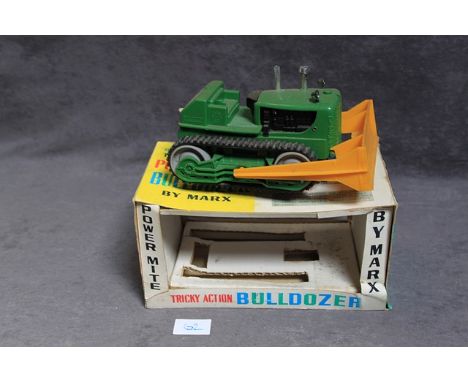Vintage Nos 1960s Marx Power Mite Bulldozer Battery Toy With Box Complete Rare