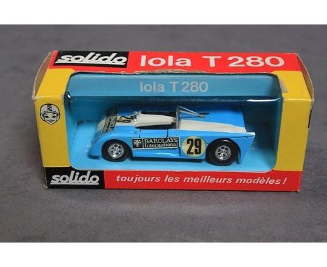Solido Diecast Model #15 Lola T280 In Blue With White Stripe Complete Withcrisp  Box