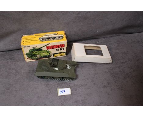 Solido (France) Diecast #232 Ww2 Army Tank Destroyer M10 Diecast 1972 232 Working Metal Tracks With Box