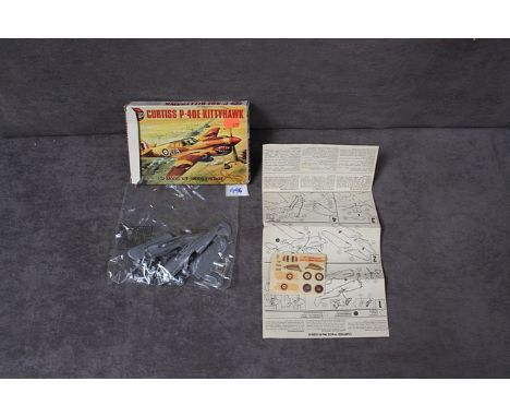 Airfix 1/72 scale model kit 61038-0 Series 1 Curtiss P-40E Kittyhawk with instructions still on sprues in box