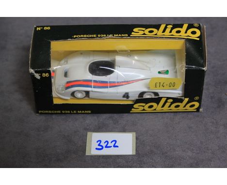 Solido Diecast Model #86 Porsche 936 Le Mans In White With Box