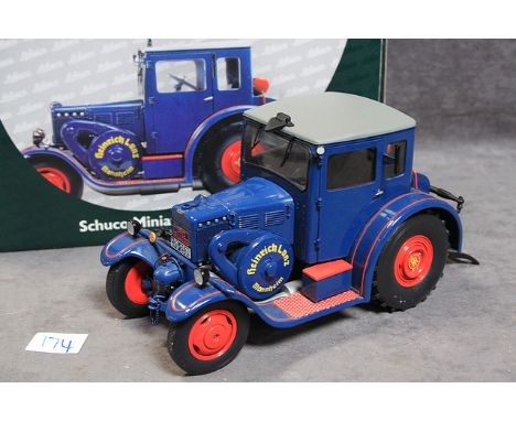 Schuco #SHU00120 Lanz Eilbulldog Closed Cabin Farming Tractor Blue White, 1:18 Scale Limited Edition Model Founded In The 19t