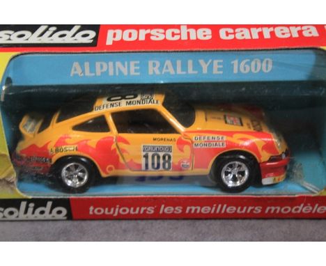 Solido Diecast Model #24 Porsche Carrera RS In Yellow With Box