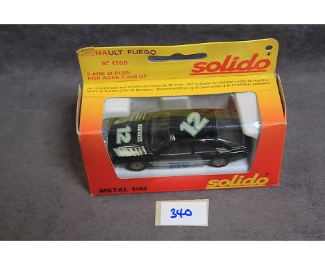 Solido Diecast Model # 1308 Renault Fuego In Black With Box