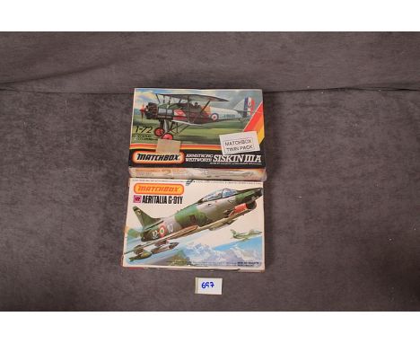 2x Matchbox 1-72 Scale Model Kits (one single &amp; one Twin pack) Comprising Of; # Aeritalia G-91Y 1970's Italian Fighter Je