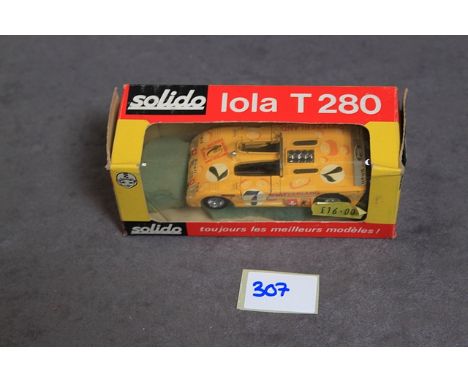 Solido Diecast Model #15 Lola T280 In Yellow Complete With Box