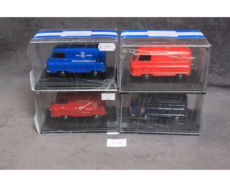 4 x Oxford Roadshow diecast model comprising #JM014 Oxford Diecast Co-Op Burgundy - 1:43 Scale # JA002 Oxford Diecast Royal M