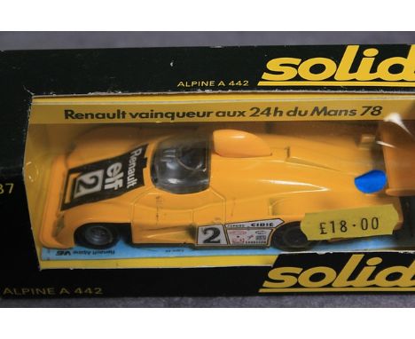 Solido Diecast Model #87 Alpine A442 In Yellow Complete With Box