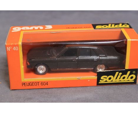 Solido GAM 2 Diecast Model #40 Peugeot 604 In Dark Brown Complete With Box Broken One End