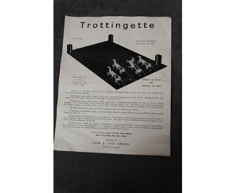 Trottingette&nbsp;&nbsp;This is an extremely rare and unusual vintage horse trotting game called Trottingette by Lack and Lac