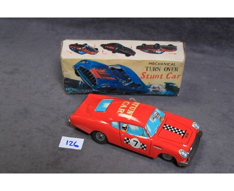 Daiya Tin Lithograph Mechanical Turn Over Stunt Car 1960's Made In Japan By Daiya For The US And European Market This Mainly 