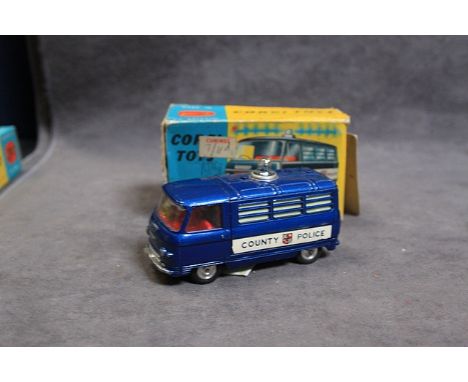 Corgi Diecast #464 Comer Police Van With Flashing Lights Mint Model Flap Missing On End Box