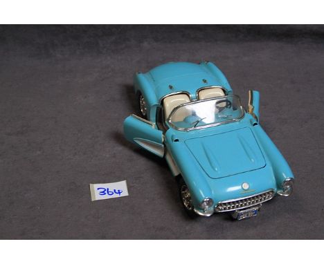 Burago 1957 Chevrolet Corvette Teal Diecast Model 1:18 Scale