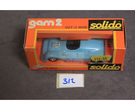 Solido GAM 2 Diecast Model #38 Gold Le Mans In Pale Blue Complete With Box