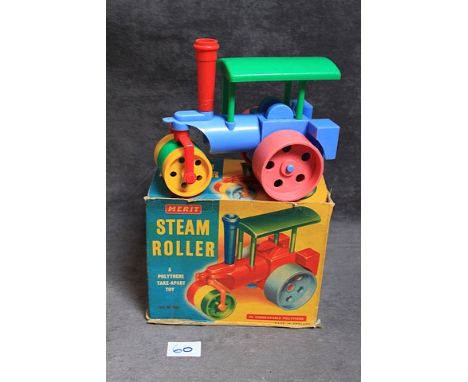 A Quite Rare Merit (J and L Randall) UK # 7655 Steam Roller A Polythene Take-Apart Toy Complete In Box J L Randall Ltd Was A 