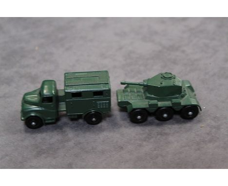 4x Matchbox A Lesney Product Diecast Military Vehicles, Comparing Of; 1x #61 Army Scout Car Model Mint In A Type D Crisp Box,